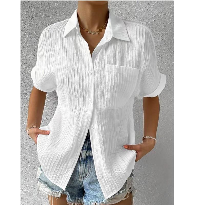 women for shirt sleeve short cardigan pocket lapel sweet