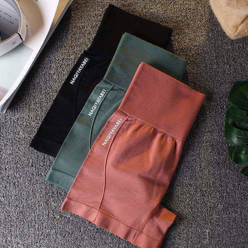 Yoga pants high waist tummy stretch peach hip tights