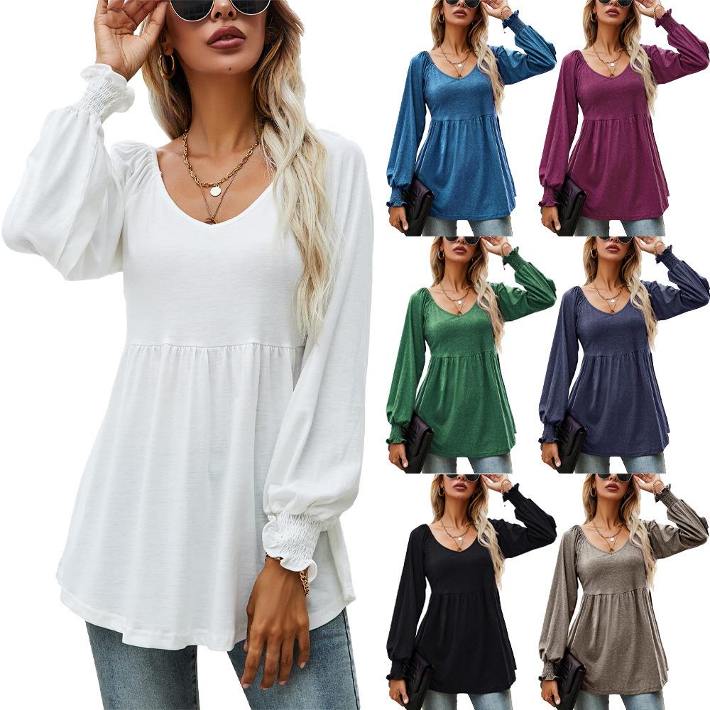Women's long sleeve waisted top T-shirt