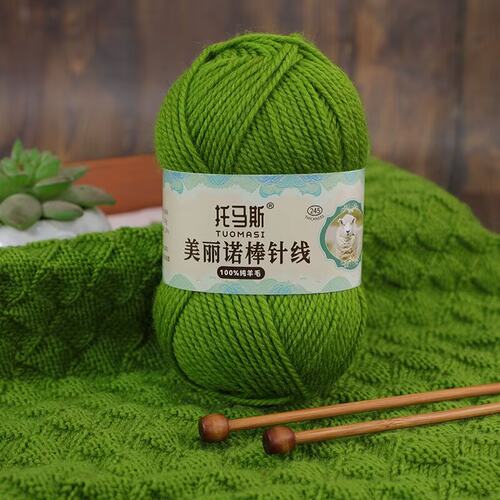 手工织毛衣线老式全羊毛线品牌纯毛棒针粗毛线进口美丽诺羊毛线团 - 封面