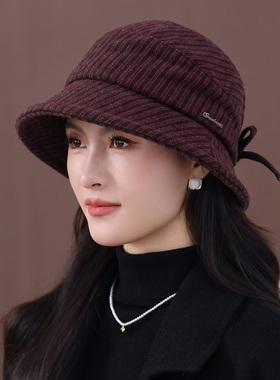 韩版复古宽檐显脸小渔夫帽女