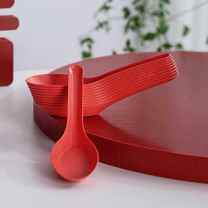 红勺硬耐热一次性汤勺子冰淇淋甜品调羹快餐勺红色结婚商用吃饭勺,餐饮具,可降解餐具/环保餐具,淘宝优惠券,粉丝福利购,淘宝优惠卷