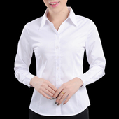 女长袖 职业大码 寸秋冬保暖加绒加厚面试工装 白衬衫 正装 工作服衬衣