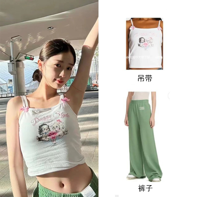 蝴蝶结小吊带无袖性感背心女