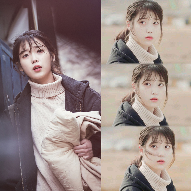 iu李知恩我的大叔明星同款上衣休闲宽松高领长袖打底针织套头毛衣