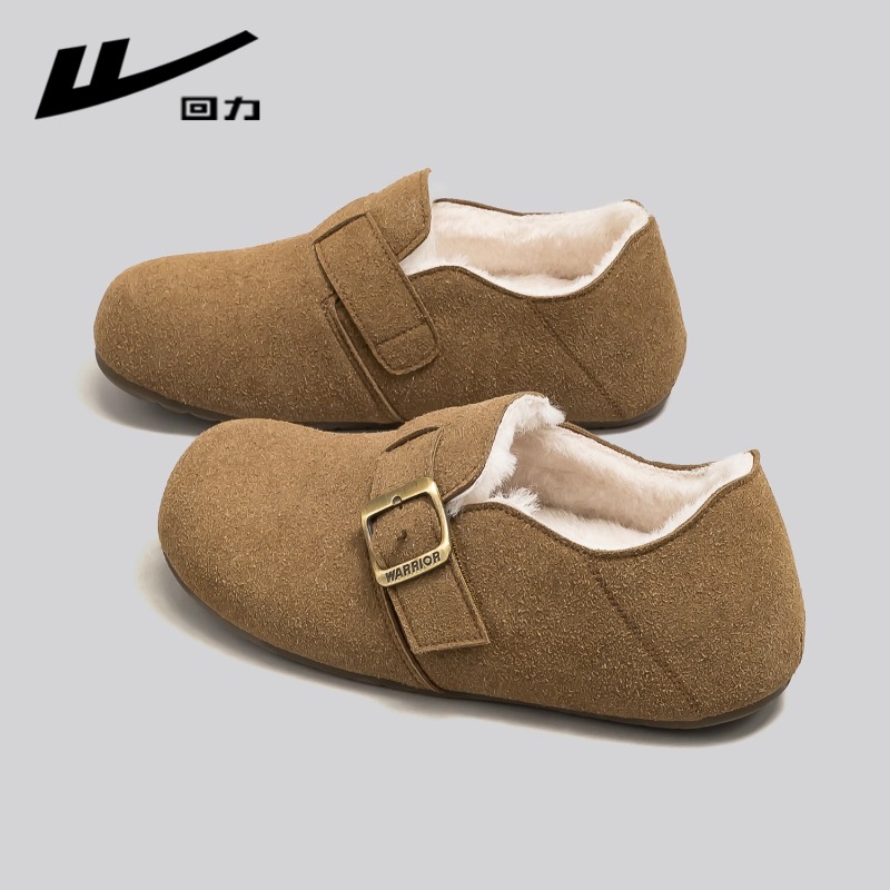 回力勃肯鞋女加绒2025新款爆款秋冬保暖棉鞋休闲舒适一脚蹬冬鞋子