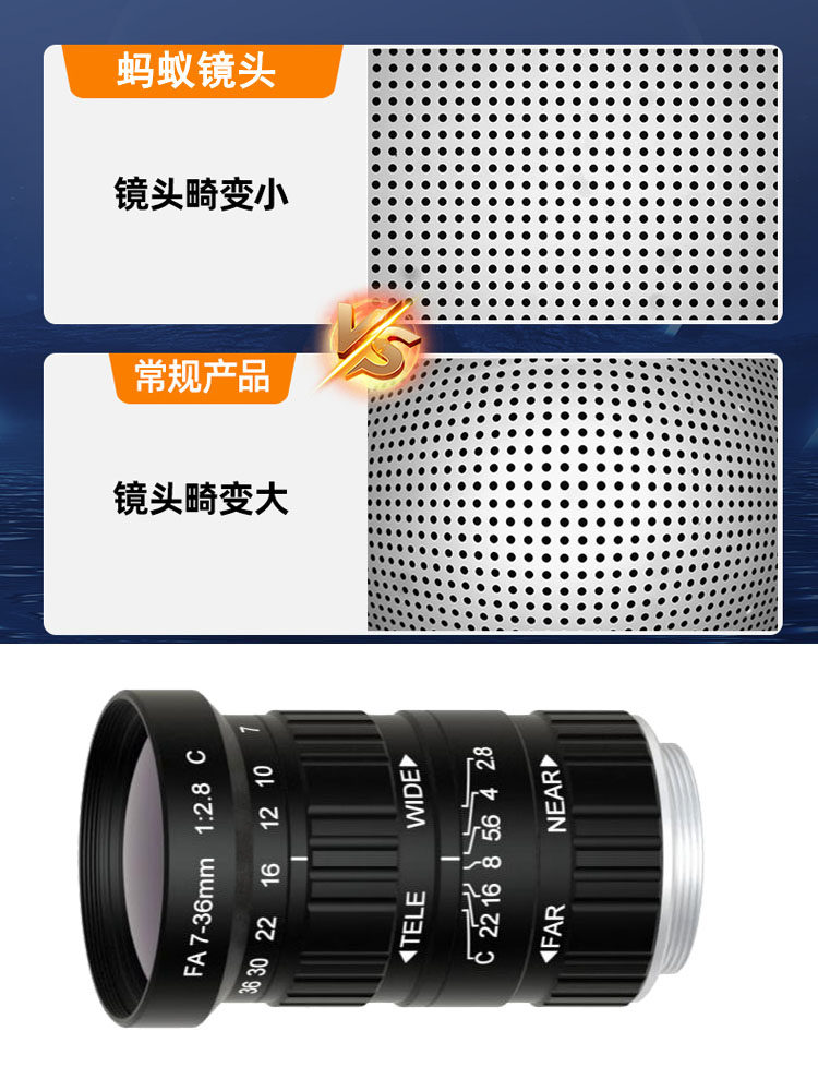산업용 카메라 줌 렌즈 수동 줌 C 마운트 CS 마운트 초점 거리 7-36MM5-50MM10-50MM5-12MM