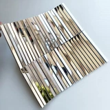 Серебряная металлическая мозаика из нержавеющей стали на стену, зеркальный эффект