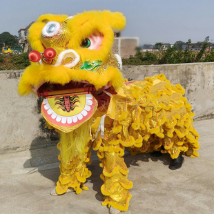 醒狮舞狮道具羊毛狮子头成人双人全整套服装中国风佛山南狮表演出