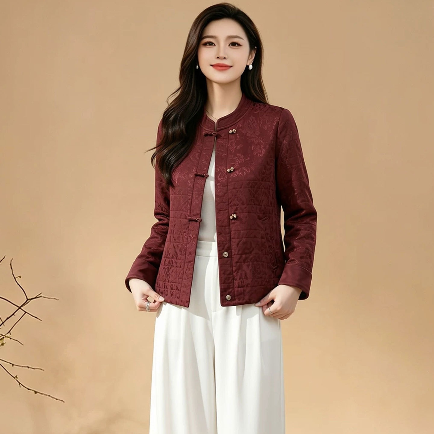 中年妈妈春秋装时尚外套短款中青年女装贵夫人上衣2026新款小个子