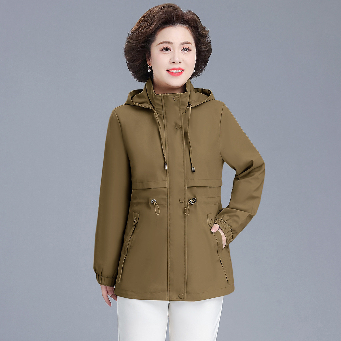春秋气质中老年妈妈装时尚外套2026新款时尚上衣女装洋气休闲风衣