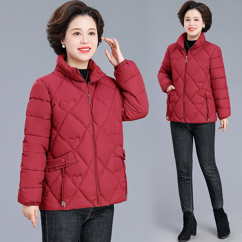 短款连帽羽绒棉服中老年女装新款时尚气质保暖冬显瘦宽松棉衣棉袄