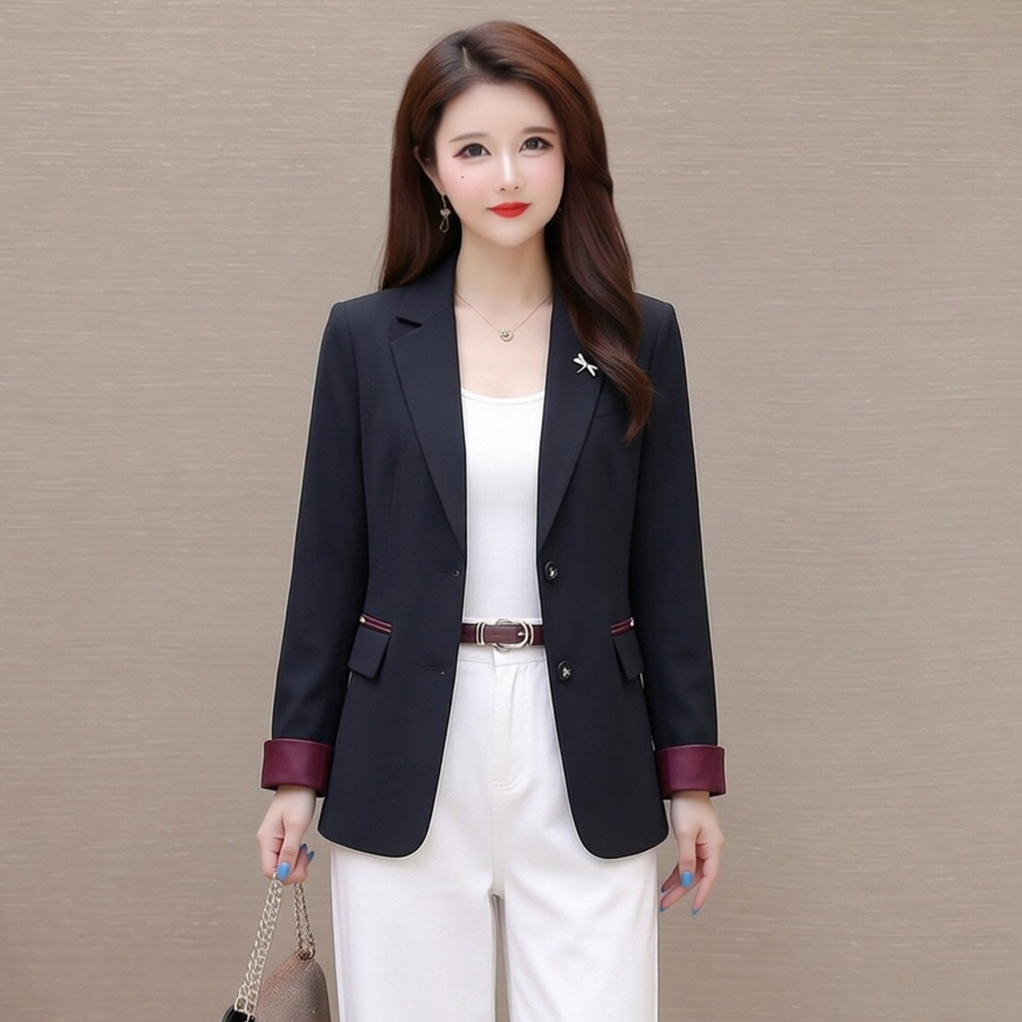 2026春秋季西服短款中年妈妈装西装休闲外套中青年女装小个子上衣