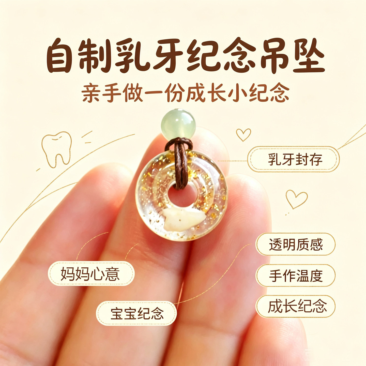 宝宝乳牙胎毛成长纪念图片
