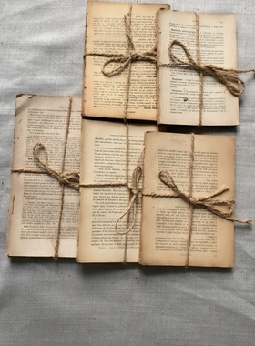 复古外文英文麻绳捆绑装饰摆件