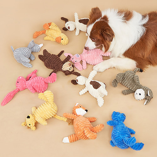 狗狗灯芯绒发声玩具法斗磨牙发泄