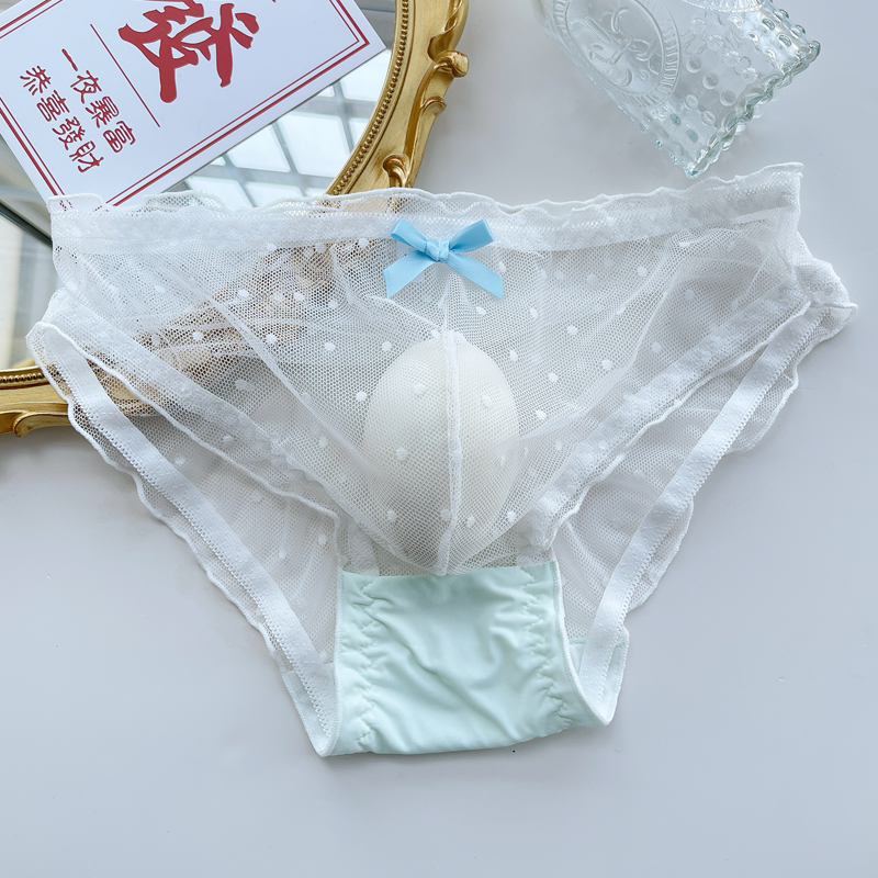 薄纱透气男士内裤性感蕾丝镂空