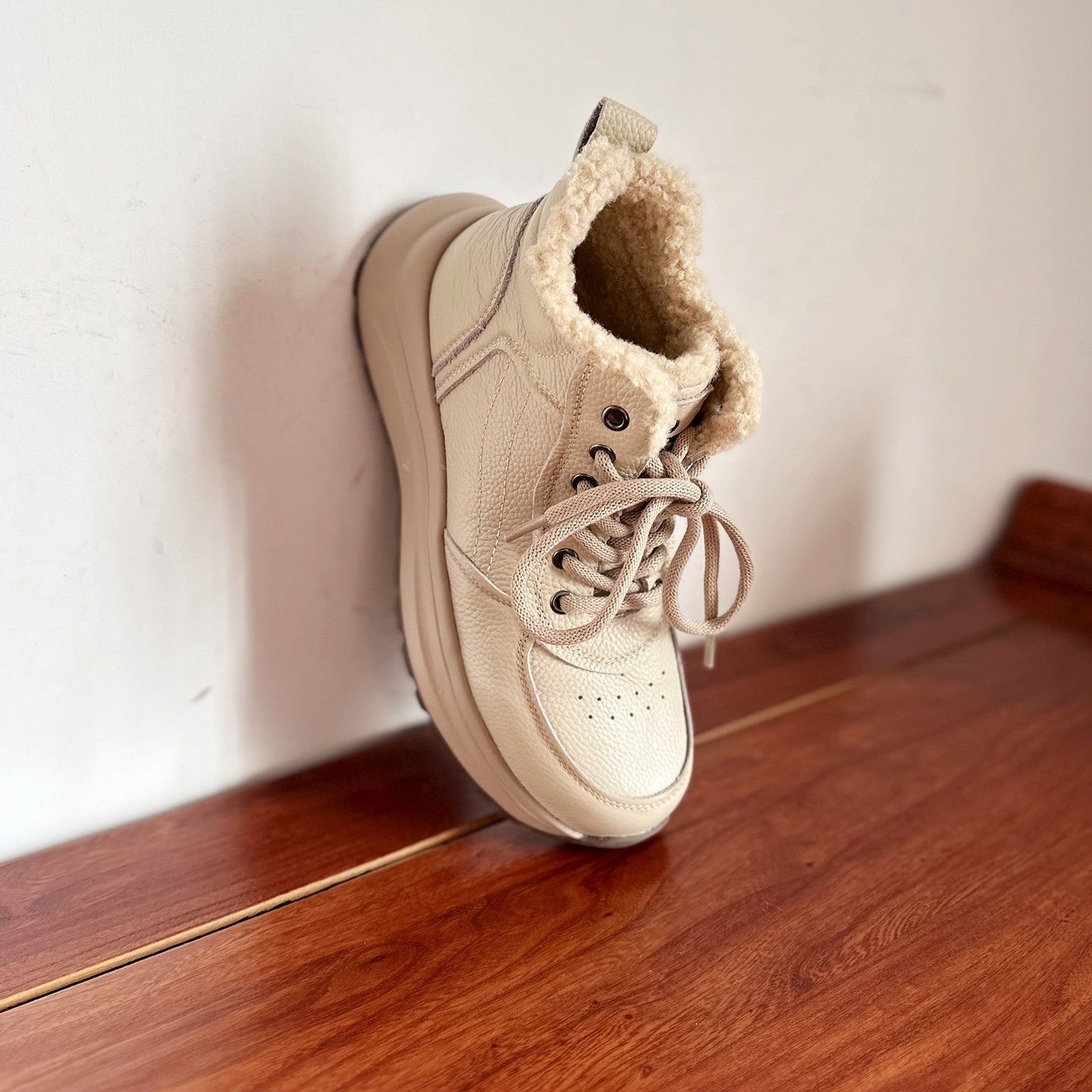 【烁掌柜】冬季新品学院风真皮女棉鞋头层牛皮加厚保暖系带马丁靴,女鞋,马丁靴,淘宝优惠券,粉丝福利购,淘宝优惠卷