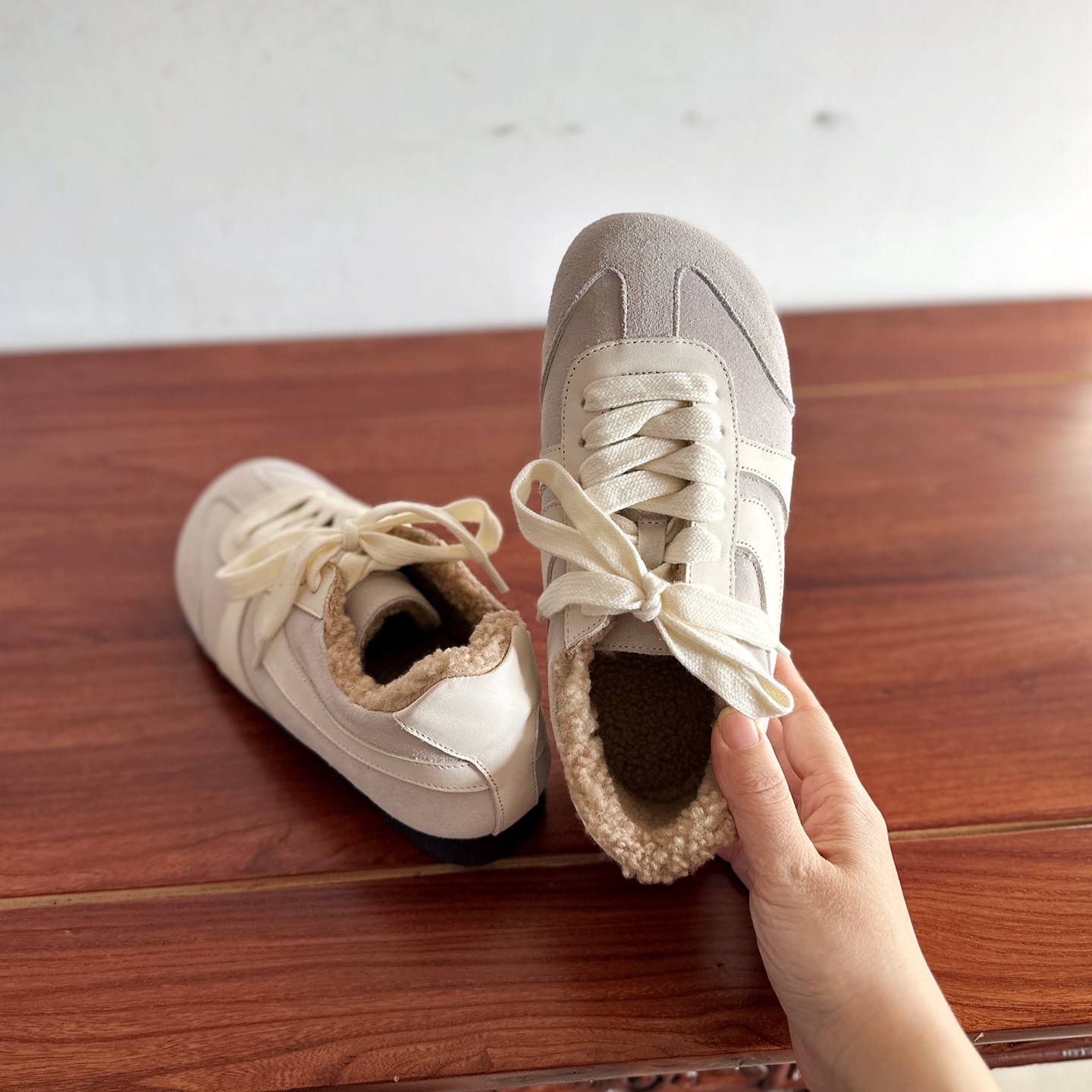 头层牛皮休闲德训鞋保暖棉鞋