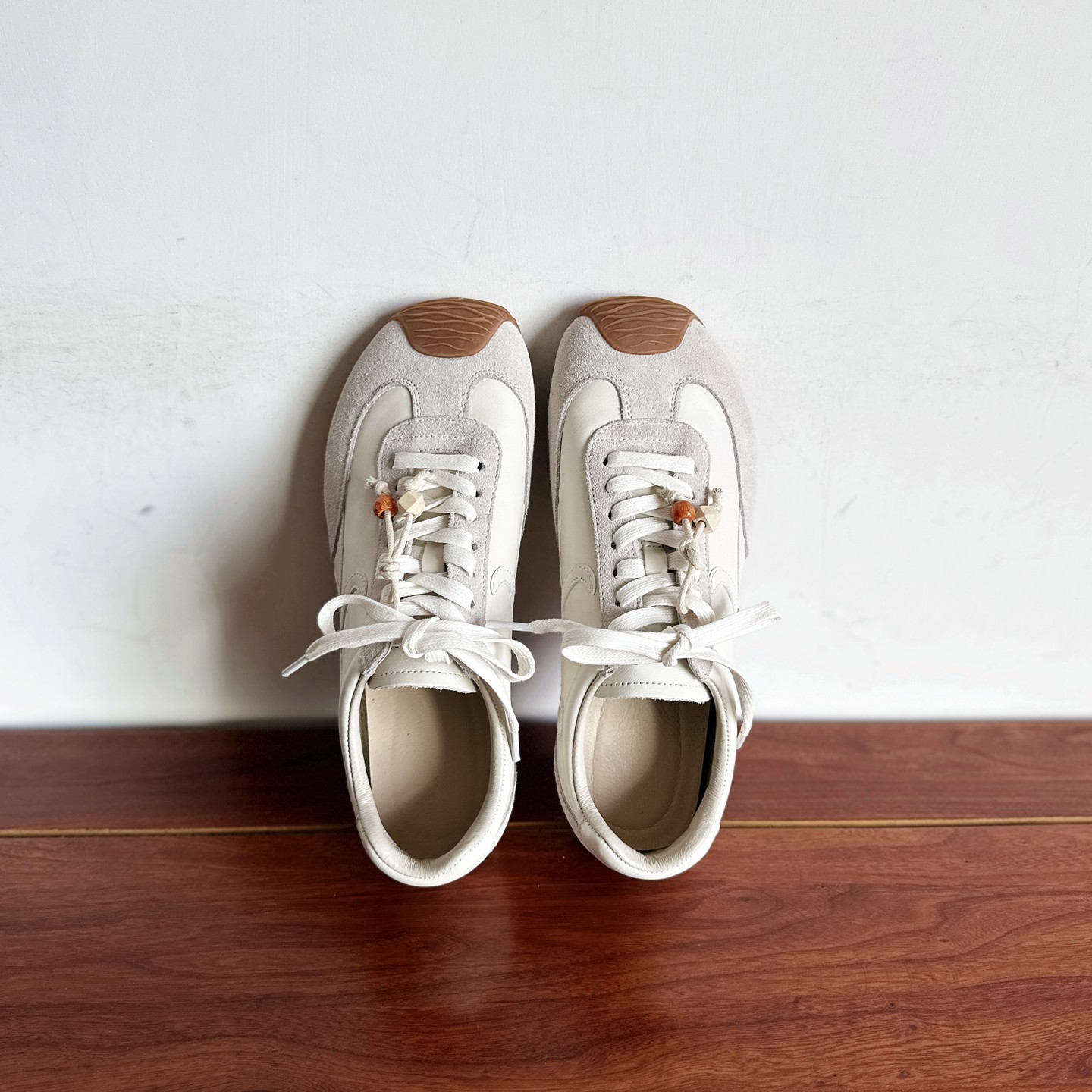 头层牛皮低跟系带休闲德训鞋