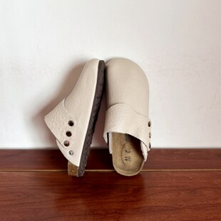 【烁掌柜】2026夏简约文艺个性两穿鞋头层牛皮舒适圆头勃肯半拖鞋