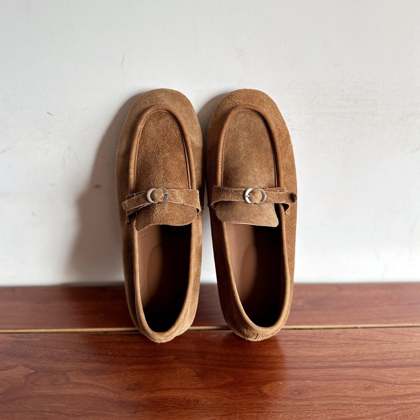 【烁掌柜】2026春英伦老钱风手工真皮女鞋头层牛皮平底舒适乐福鞋