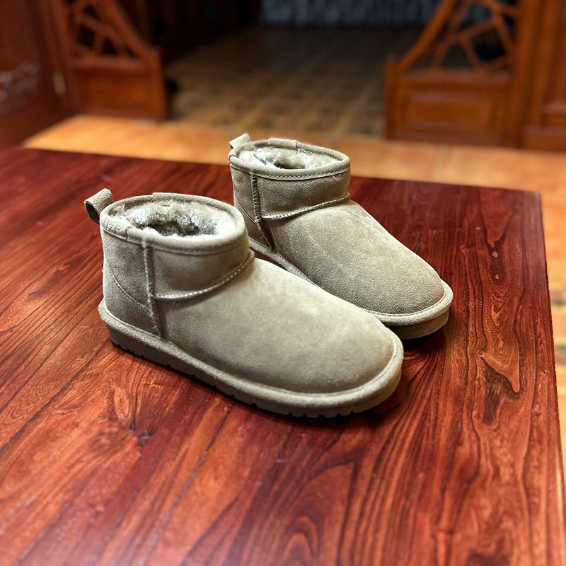 欧美简约大气羊皮毛一体雪地靴