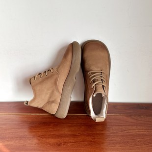 【烁掌柜】复古手工真皮43大码绒里棉靴头层牛皮厚底系带马丁靴女