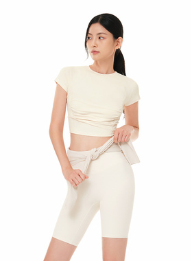 andar紧身速干短袖 修身透气打底女T恤 跑步瑜伽健身上衣弹力显瘦