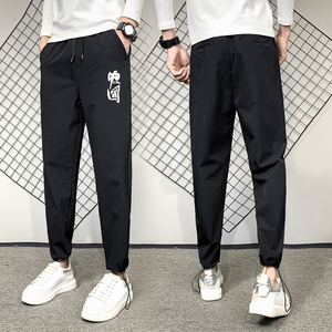 夏季薄款精神小伙裤子韩版潮流宽松哈伦百搭休闲裤男K109P45图片
