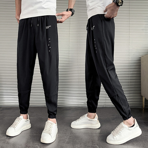 休闲小脚九分裤男网红发型师垂感薄款西裤精神小伙哈伦裤K133P55,男装休闲裤,电商A1018-1