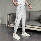 夏季薄款男九分运动裤精神小伙小脚裤网红宽松束脚哈伦裤K134P55，女装休闲裤，电商A1018-1