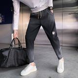 2024春夏牛仔裤男韩版潮流休闲痞帅束脚裤网红牛仔九分裤K128P60，男装休闲裤，电商A1018-1