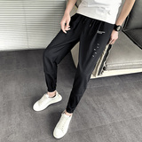 休闲小脚九分裤男网红发型师垂感薄款西裤精神小伙哈伦裤K133P55，男装休闲裤，电商A1018-1