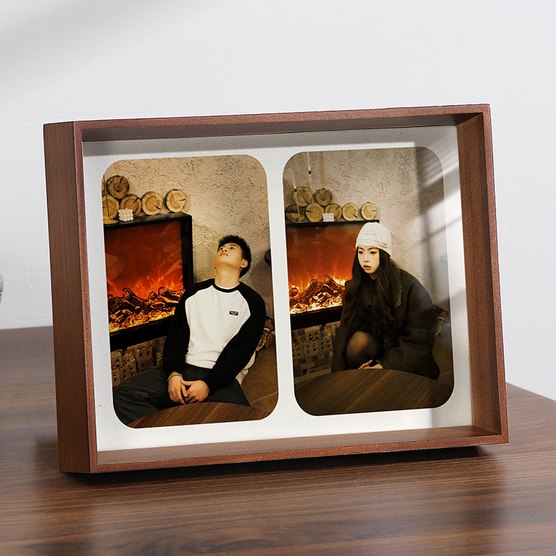 实木空框相框摆台高级感照片定制