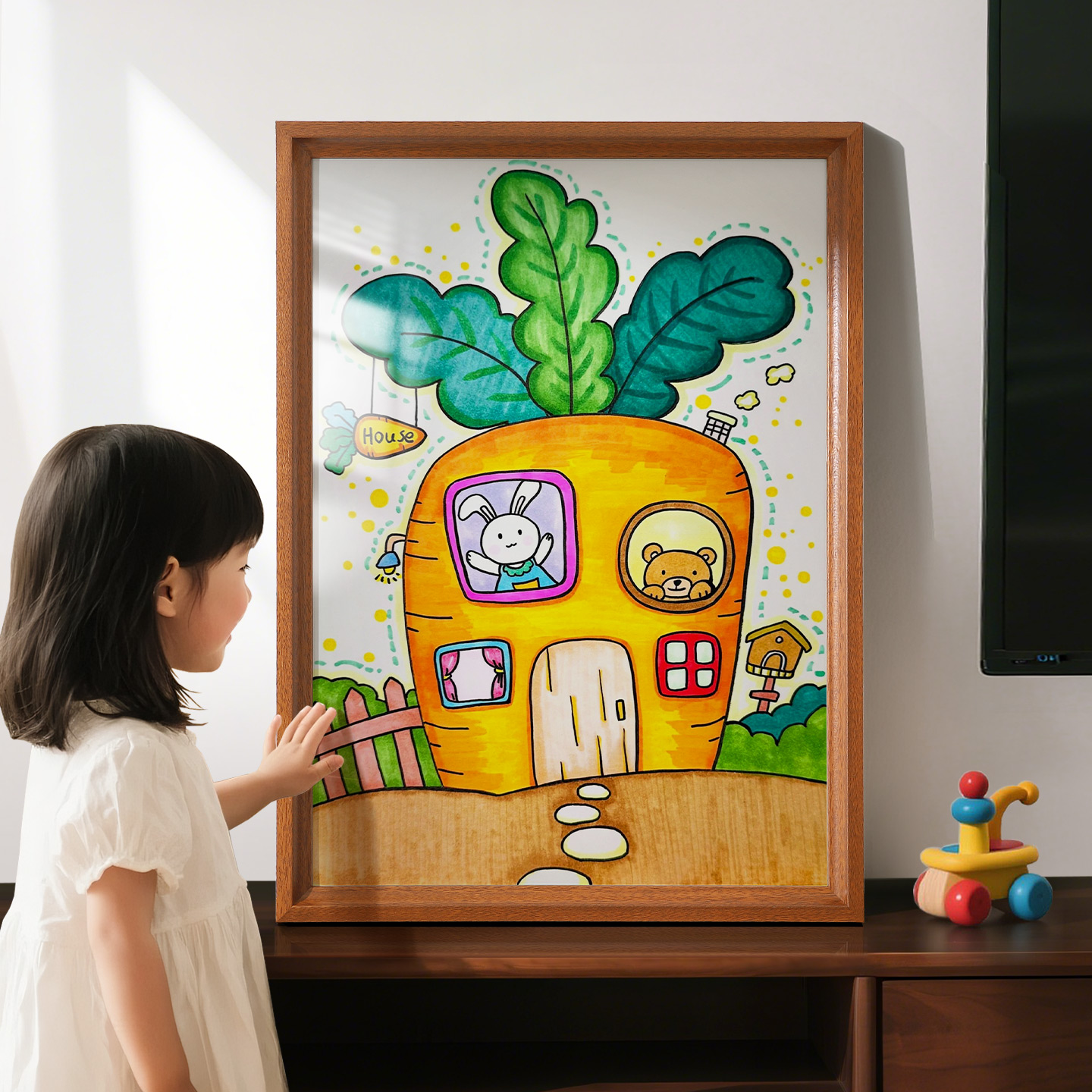 画框装裱儿童画画作品收纳展示框