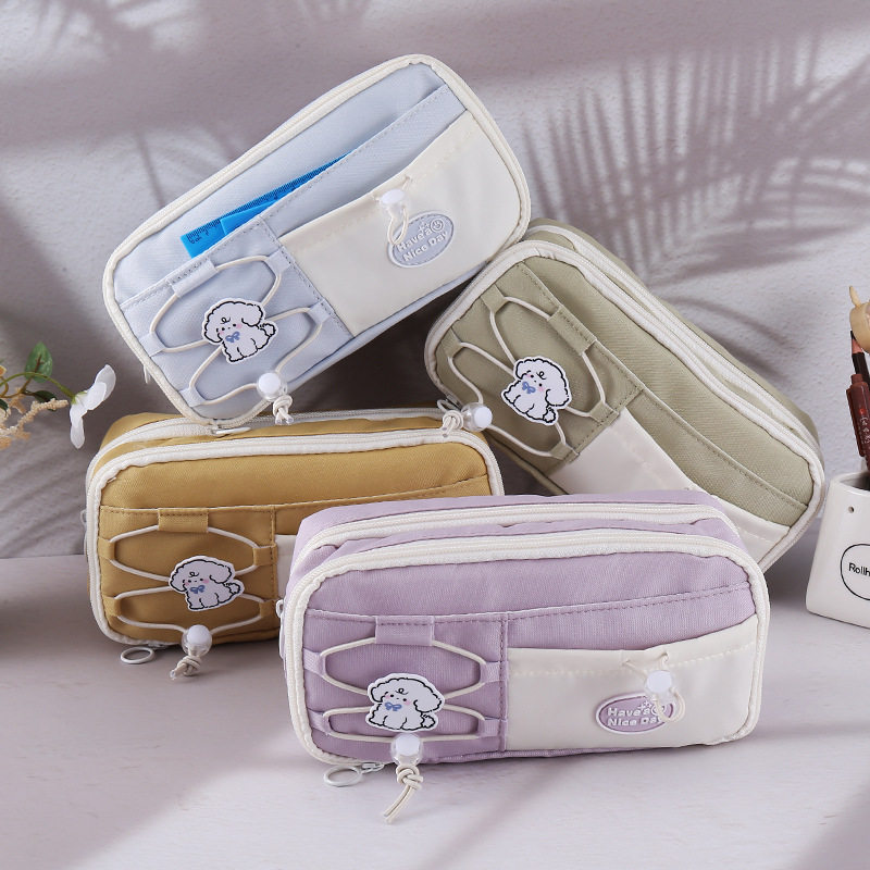 2025年新款大容量笔袋女ins风高颜值铅笔盒多层开窗可爱抽绳笔袋