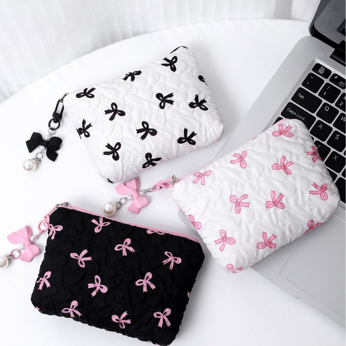 蝴蝶结化妆包高颜值零钱包收纳包可爱化妆包大容量感包包