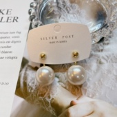 小灯泡珍珠耳环韩国东大门新款 法式 耳饰925银针防敏耳钉两戴耳坠