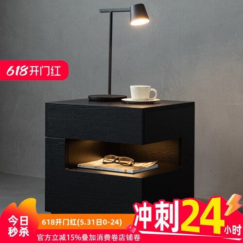 悬浮式卧室床头柜意式极简