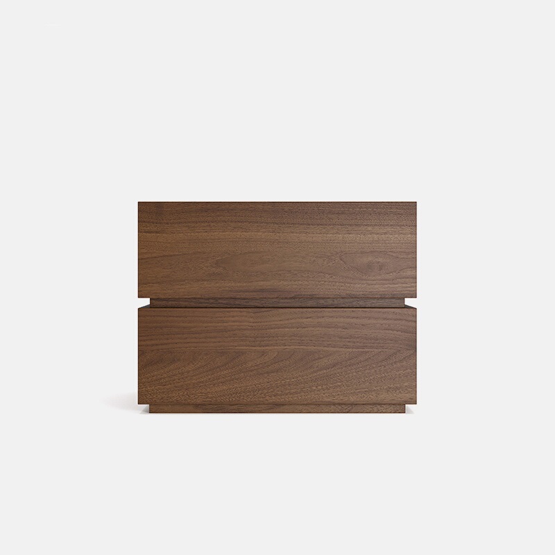 伊尔家居胡桃木色意式极简床头柜