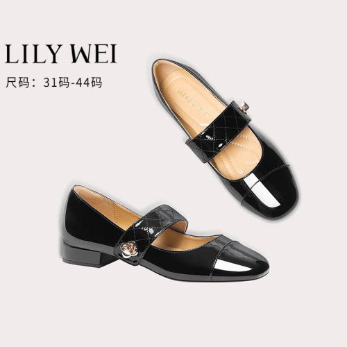 LilyWei百搭圆头玛丽珍单鞋