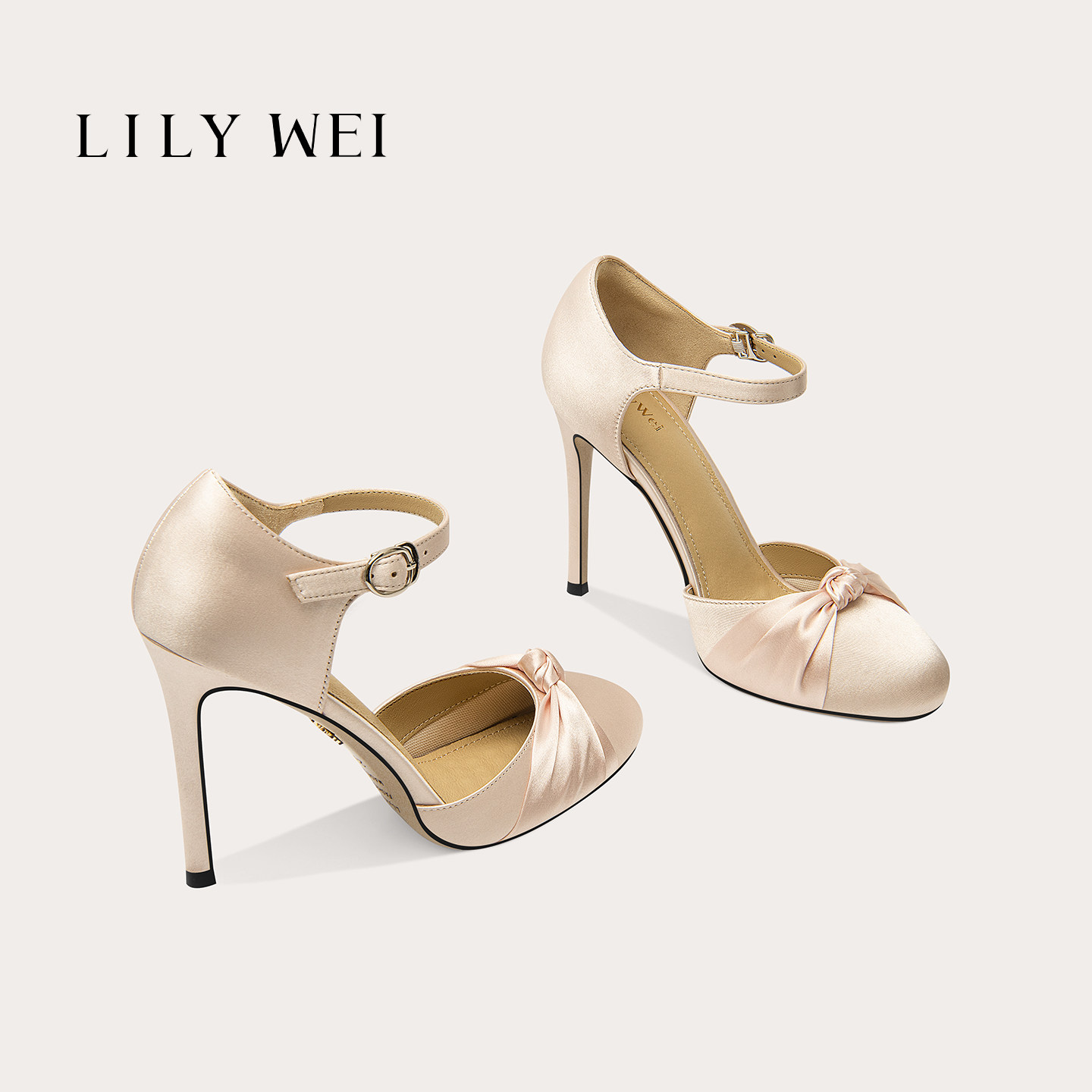 Lily Wei【枳夏】知性优雅名媛风高跟凉鞋包头气质时装女鞋小码31