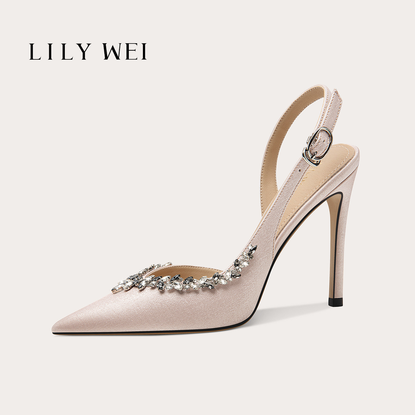 Lily Wei【爱之蜜语】法式唯美浪漫高跟凉鞋后空气质优雅女鞋小码