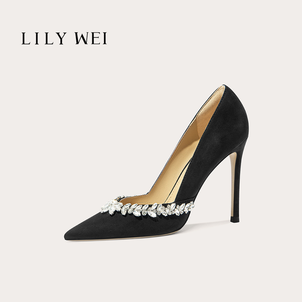 Lily Wei【折桂菱】绝美气质高跟鞋女2026新款水钻时尚单鞋小码31