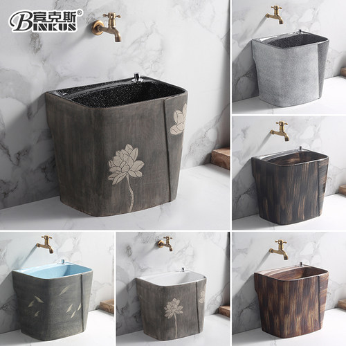 宾克斯中式侧排水陶瓷洗拖把池