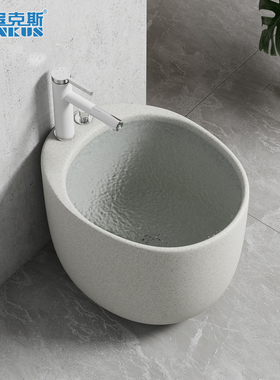 宾克斯鹅蛋拖把池家用卫生间阳台39cm大号陶瓷泡脚池洗脚盆拖布池