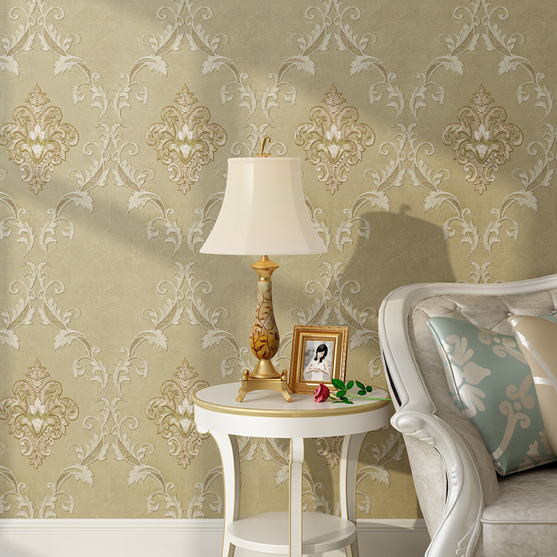 高档刺绣墙布现代简约卧室温馨3D立体客厅电视背景墙欧式无缝壁布