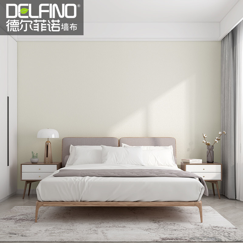 2024新款无缝墙布现代简约卧室客厅全屋墙纸电视背景墙孔雀蓝壁布