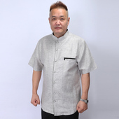 新款 上衣 夏季 高三强唐装 中式 棉麻汉服半袖 立领短袖 15024